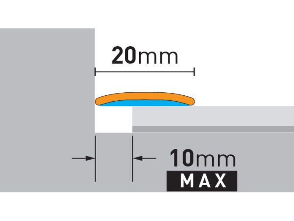 186 cm Übergangsprofil | selbstklebend | Titan gebürstet