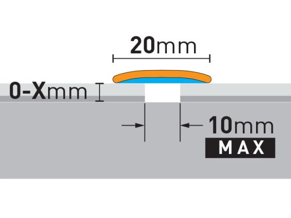 Preview: 186cm Übergangsprofil | selbstklebend | Silber gebürstet