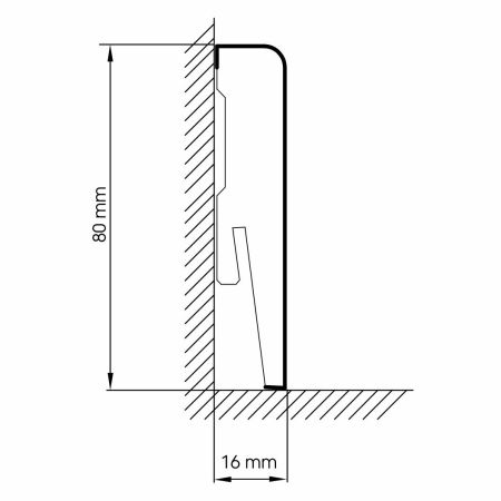 Preview: Weiße Sockelleiste - 80mm Cube
