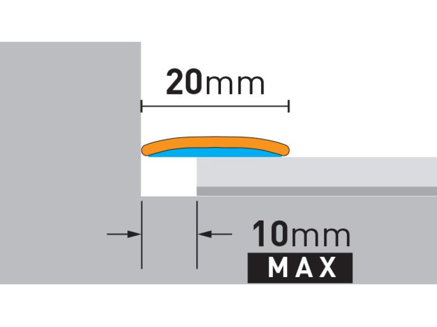 186 cm Übergangsprofil | selbstklebend | Titan gebürstet