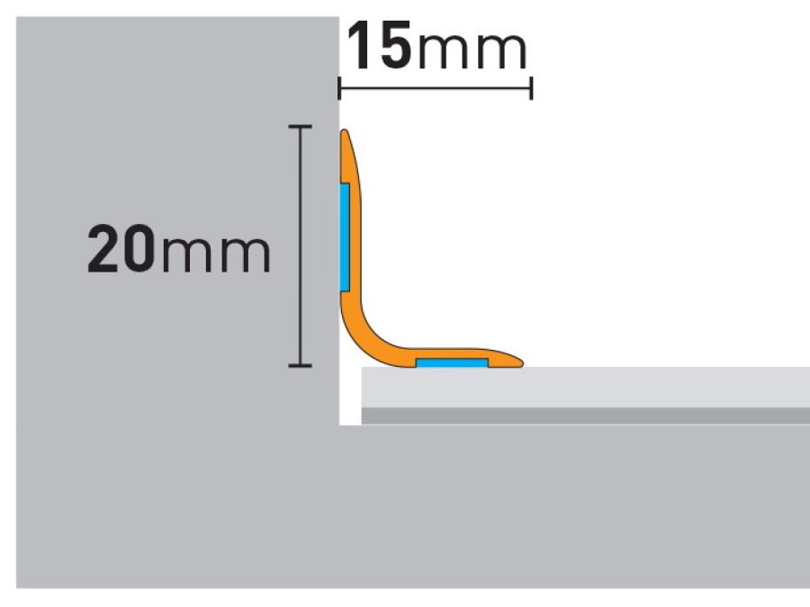 186 cm Abschlußprofil | Sockelprofil | Titan gebürstet